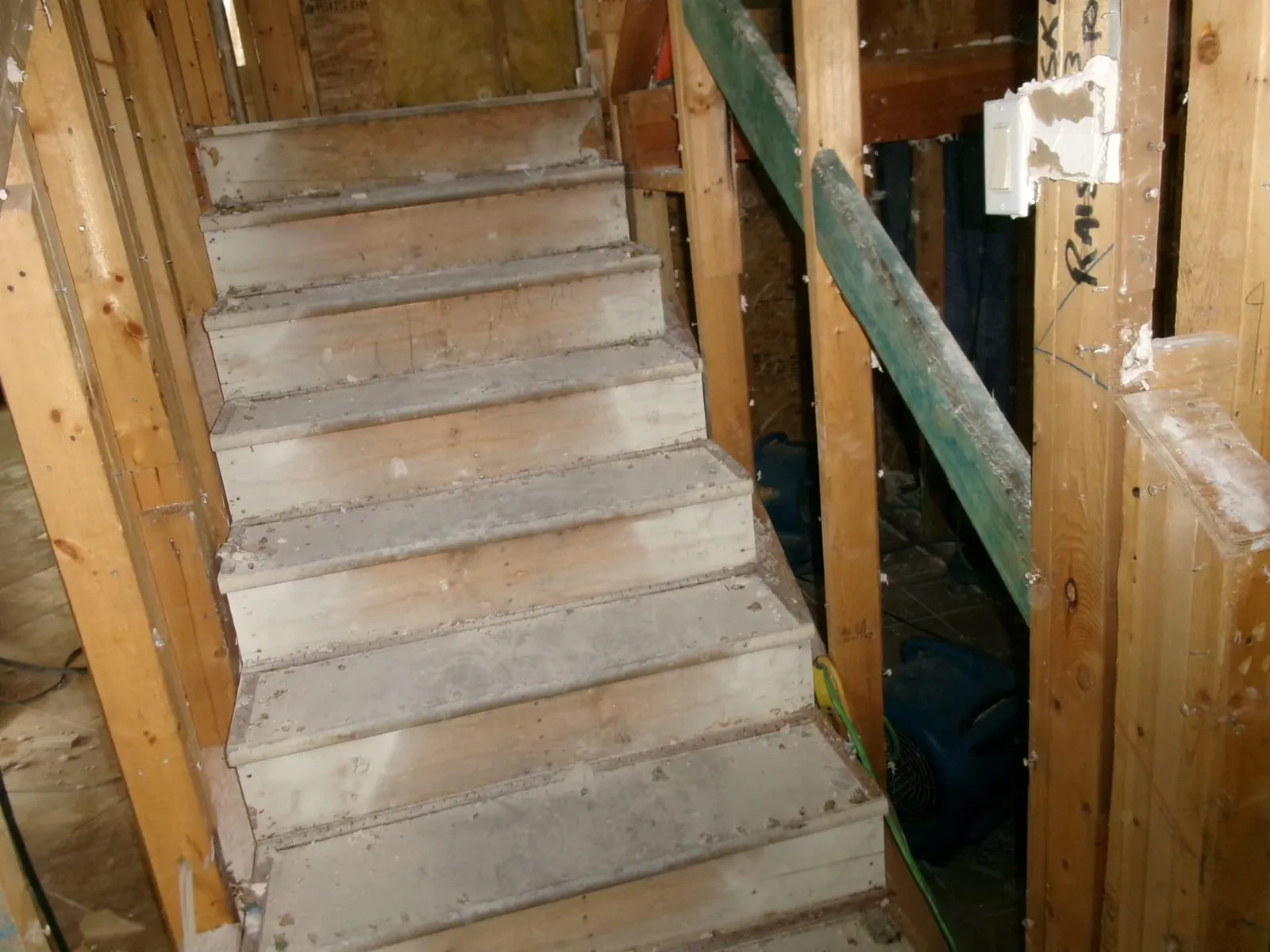 Staircase framing repair in progress in Phoenix, AZ